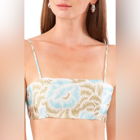 State • NWOT Blue and Tan Patterned Spaghetti Strap Top - Picture 2 of 5